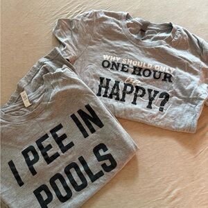 Funny Gray T-Shirt with Black Print